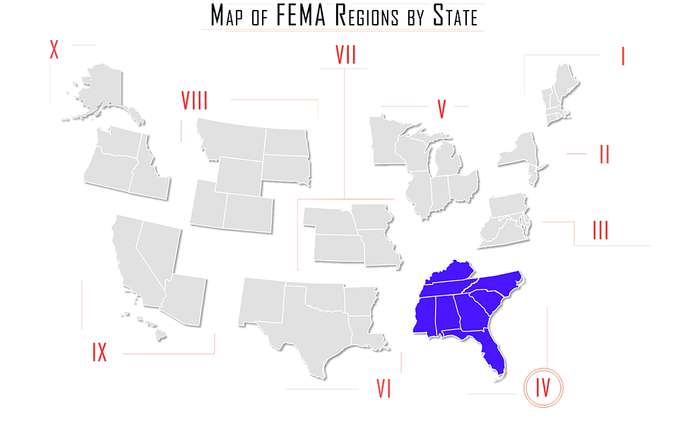 Fema Region 4 Map At The Region - Ems - 4 - Fema Region Iv - Alabama, Florida, Georgia, And  Kentucky | At The Ready Magazine - A Magazine For First Responders